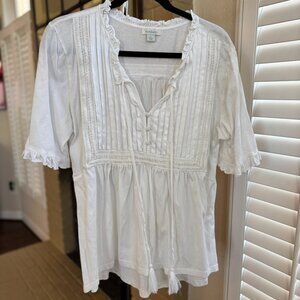 Sundance White Embroidered Tee